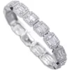 Fashion Hip Hop Jewelry 7Mm 10Mm Sterling Sier VVS Baguette Moissanite Diamond Iced Out Sugar Tennis Bracelet For Men