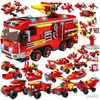 Blocks Toylinx Fire Station Model Build Blocks Truck Firefighter Bricks City Educational Boy Toys for Children Prezent R231109