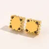 Alta qualità Sier Gold Designer di marca Lettere Ear Stud placcato Acciaio geometrico Famose donne Sigillo in acciaio Stampa Orecchino Festa di nozze Jewerlry