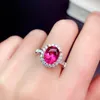 Cluster-Ringe KJJEAXCMY Feiner Schmuck 925er Sterlingsilber Intarsien Natürlicher Rosa Topas Frauen Eleganter Edler Ovaler Verstellbarer Edelsteinring Unterstützung