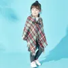 Schals Wraps Elegante Mode Herbst Winter Warme Baby Kinder Mädchen Schal Mantel Plaid Strick Cape Schal Schalldämpfer Kinder Schals 5-14 Jahre alt 231108