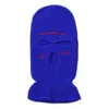 Three Hole Wool Hat Winter Embroidery Mask Knitted Male Letter Windproof Ski Funny 7V9K