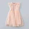 Girl Dresses Kids Girls Prom Dress Children's Skirt Summer Pink Mesh Princess Girl's Tank Top Evening Outwear Party Vestido 2-13Y