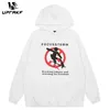 Felpe con cappuccio da uomo UPRAKF Streetwear Harajuku Divertente grafica Lettera Stampa Pullover Punk Moda uomo Casual Felpa con cappuccio allentata Skater Boy Felpa