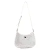 2024 New Designer womens crossbody shoulder crystal diamond studded Satin spring and hand fashionable armpit bag