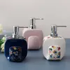 Bath Accessory Set Solid Color Simplicity Bathroom Soap Dispenser Ceramic Lotion Bottle Fillable Hand Sanitizer Household Products