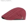 Chapeaux avares FLAT C Chapeaux classiques pour hommes femmes Béret d'été C Rayé Ivy Newsboy Printemps Été Hommes Rétro Réglable Peaked CL231109