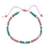 Charme pulseiras dupla cor combinando boho facetada pedra natural para mulheres pulseira ajustável corda artesanal jóias presentes