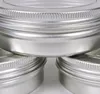 Packaging Boxes 100g Aluminum Jars with Clear Window 100ml Round Lip Balm Pots Visible Empty Cosmetic Containers