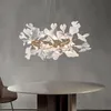 Pendants lampes nordiques lumières en porcelaine feuilles el salon décoration moderne de cuisine de cuisine de cuisine décorpendant