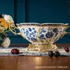 Тарелки в американском стиле, поднос с фруктами для гостиной, европейский креативный цвет эмали, позолоченная керамическая раковина, миска для конфет в стиле ретро, сухая