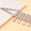 B1210 Fashion New Style Exaggerated Diamond Embedding Water Drops Short Necklace Neckchain Collar