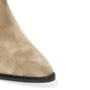 Womens High Boots naken svart mocka broderade knäkvinnor sexig spetsig tå spik kattunge klackar riddare 230922