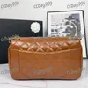 Multi Pocket Classic Flap Kobiet Torba na ramię Cowhide Diamentowe kratę Połączona karta Uchwyt Cross Crossbody Portfer Regulowany łańcuch torebka SACOCHE