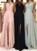 Chiffon Maxi for Women New Fashion Vintage Lace Halter Black Dress Elegant Sleeveless Evening Dresses