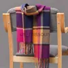 Scarves 185*35cm outdoor Plaid Winter Scarf Women men unisex shalw Warm wrap muffler Fashion Cashmere hijab pashmina tassels J231109