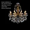 Vintage Crystal Chandelier Light Bronze Finished Antique Pendant Lingting Luxurious Brass Crystal Indoor Lamp Lustre Suspension Fixture MD8504 L8 D750mm H750mm