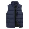 Men's Vests Men' Vest Jackets Warm Sleeveless Male Cotton Padded Coats Men Stand Collar Casual Waistcoats Clothing 231109