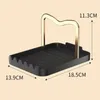 Dish Racks Cooking Spoon Rest and Pot Lid Holder Stand Köksbänk Organisator Metallredskap Spatula Lagring Rack Table Black Gold 231109