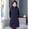 Women's Vests Women Coat Solid Color Hooded Long Cotton-padded Jacket Vest Casual Fashion Single-breasted Pocket Autumn Winter V239
