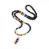 Chains Natural Stone Yoga 108 Beads Necklace For Men Women Real Healing Gemstone Hexagonal 7 Chakra Charm Supernatural Amulet Spiritual