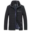 Herren Daunenparkas Warme Jacke Wintermäntel Pelzkragen Windjacke Baumwolle Gepolsterter Anorak Dicker schwarzer Mantel Männlich Casual Fleece Männer 231109