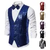 Gilets pour hommes TPJB hommes brillant or paillettes paillettes embelli blazer gilet boîte de nuit fête de mariage scène chanteurs vêtements