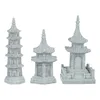 Garden Decorations Pagoda Statue Tower: Ceramic Figurine 3pcs Environments Flower Vase Aquarium Diy Landscape Ornament For Zen Home Decor