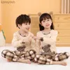 Pijamas Conjunto de pijamas para bebés, ropa de algodón de manga larga para niños, ropa de dormir de dibujos animados para adolescentes, pijamas de oso lindo para niños de 8, 10, 12 y 14 años L231109