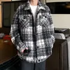 Giubbotti da uomo 2023 Inverno Reticolo Allentato Stampa Giacca Stile Coreano Addensare Cappotti Tendenza Moda Nero/Colore Verde Tuta Sportiva M-3XL