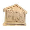 Décorations de jardin La naissance de Jésus Bois Cadeau religieux Décor de Noël Noël pour table de table Maison Cheminée intérieure