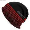 Beanie/Skull Caps Ducatis Corse Motocross varm stickad Cap Fashion Bonnet Hat Autumn Winter Outdoor Beanies Hatts For Men Women Adult YQ231108