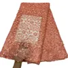 22023 bordado de alta qualidade floral rede francesa renda de tule 5 jardas tecido costura artesanal vestidos de noiva africanos modernos têxteis costura artesanato estilo nigeriano KY-6151