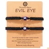 Urok bransoletki Turkish Lucky Evil Blue Eye Bracelet dla kobiet ręcznie robiony pleciony linę biżuteria czerwona czarna bransoletka frie dhgarden dhibw