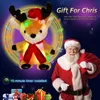 豪華なライトアップトイー30cmエルクミュージカルおもちゃ女の子のためのかわいいクリスマスギフト