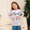 家族を一致する衣装クリスマスパジャマ2024年エルク格子縞の印刷2pc