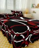 Jupe de lit géométrique abstraite, Art moderne rouge, couvre-lit élastique avec taies d'oreiller, housse de matelas, ensemble de literie, drap