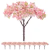 Decorative Flowers 10pcs Model Trees Miniature Landscape Cherry Blossom Tree Mini Plastic For Sand Table Dolls House