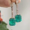 Kolczyki Dangle Ruif Luksusowe klasical Laborn Emerald 14K Real Gold Drop for Women 2023