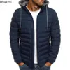 Mens Down Parkas Autumn Winter Solid Hooded Cotton Coat Jacket Casual Warm Cloth Coat Coate Streetwear Puffer Man 231109