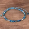 Charm Bracelets 4mm Lake Blue Agate Beads Dainty Bracelet Gemstone Cord Braided Tibetan Adjustable Friendship Women Jewelry Dropship