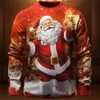 T-shirts pour hommes Noël pour hommes Imprimer Coton à manches longues Santa T-shirt Overzied Vêtements Streetwear Casual Top Tee Hommes Vêtements 231108