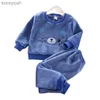 Pyjamas 2021 Neue Herbst Winter Flanell Cartoons Pyjamas Für Kinder Mädchen Plus Samt Verdickung Pyjamas Jungen Freizeit Homewear Set1-6YL231109