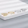 Cluster-Ringe 925 Sterling Silber Mode Zwei-in-Eins-Kombinationsring für Frauen Damen Temperament blinkender Diamant-Schmetterling feiner Schmuck