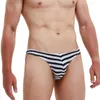 Mutande 5 pezzi Biancheria intima da uomo sexy Slip Stripe Sospensorio Gay Mens Cuecas Breve bikini Under Wear Srting Man E-087