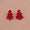 Новые рождественские серьги-пусеты, квадратные серьги с леопардовым принтом, серьги с принтом «Рождественская елка», простые акриловые серьги-ниши, женские серьги