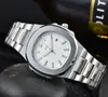 Pate Wrist Watches for Men 2023 Mens relógios Três agulhas quartzo assistir a marca de luxo de alta qualidade Relógio Nautilus Fashion Steel Strap Montre de Luxe