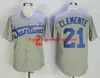 Roberto Clemente # 21 Santurce Crabbers Puerto Rico College Baseball Maillots Cousu Chemise Blanc Gris Crème Noir