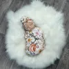 Couvertures Poussette Wrap Robes de bébé Bandeau Chapeau Born Couverture Literie Infantile Réception Swaddle