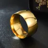 Anillos de clúster HNSP Anillo de acero inoxidable suave de 12 mm de ancho para hombres Joyas de dedo Gold Silver Black Color Gran tamaño accesorio masculino